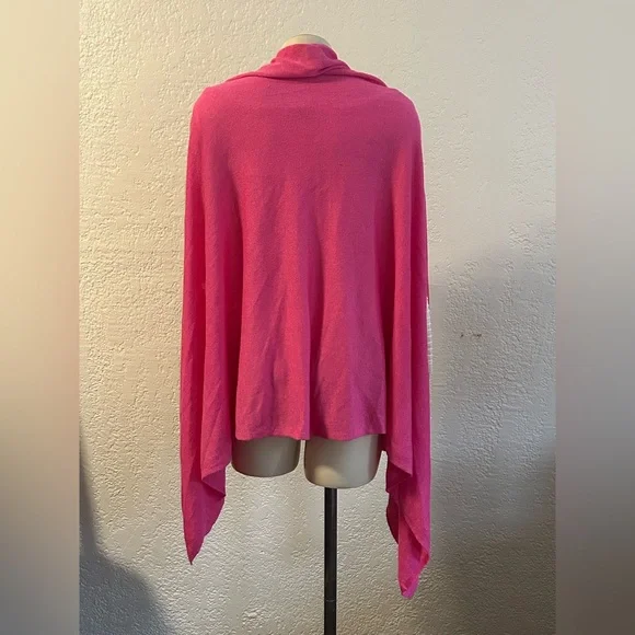Talbots Bright Pink linen blend Knitwear cover up / top  M L - Picture 3 of 11
